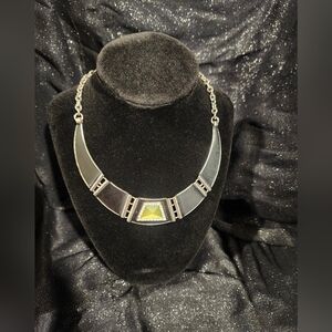 Elegant Silver and Green Necklace